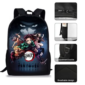 KXQWB School Backpack Travel Backpacks With Lunch Bag Pencil Bag Set 3 pcs Set Novelty Anime Backpack For Boy Girl and Kids C