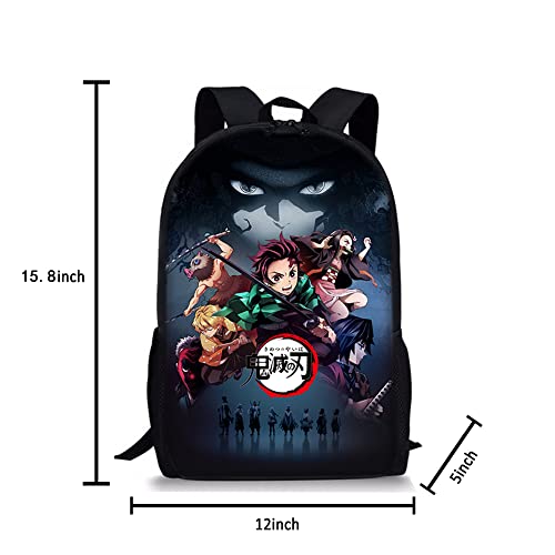 KXQWB School Backpack Travel Backpacks With Lunch Bag Pencil Bag Set 3 pcs Set Novelty Anime Backpack For Boy Girl and Kids C