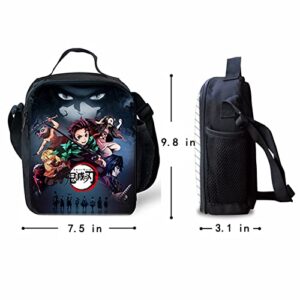 KXQWB School Backpack Travel Backpacks With Lunch Bag Pencil Bag Set 3 pcs Set Novelty Anime Backpack For Boy Girl and Kids C