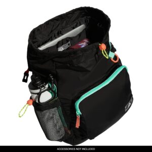 adidas Saturday Backpack, Black/Pulse Mint Green/Semi Coral Fusion Pink, One Size