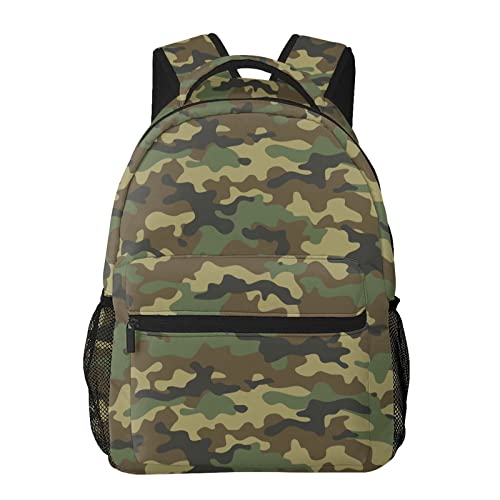 Zheqiai Green Camo Camouflage Backpack Preschool Schoolbag Cute Lovely Book Bags Travel Shoulder Backpacks For Boys Girls Children Kids Students Toddler Birthday Party Gifts, One Size (Black-48)