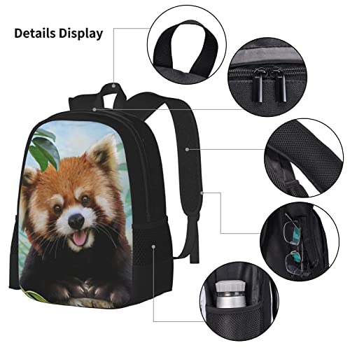 Xubrextas 2pcs Backpack Set For Boys,Red Panda Backpacks And Lunch Box For Girl Elementary Bags Teens Bookbags