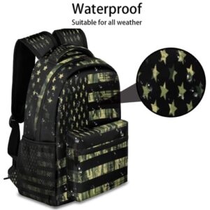 American Flag Camo Backpacks, Camouflage Laptop Backpack Water Resistant College School Bookbag Computer Bag Travel Hiking Camping Rucksack Daypack Shoulder Bag for Women Men Teenager Boys Girls