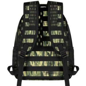 American Flag Camo Backpacks, Camouflage Laptop Backpack Water Resistant College School Bookbag Computer Bag Travel Hiking Camping Rucksack Daypack Shoulder Bag for Women Men Teenager Boys Girls