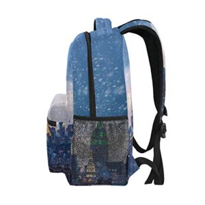 ALAZA Snow Falling Down in New York City Unisex Schoolbag Travel Laptop Bags Casual Daypack Book Bag
