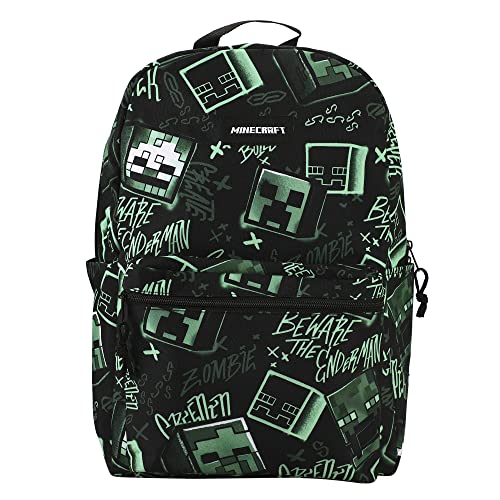 Bioworld Minecraft Creeper Heads Black Backpack