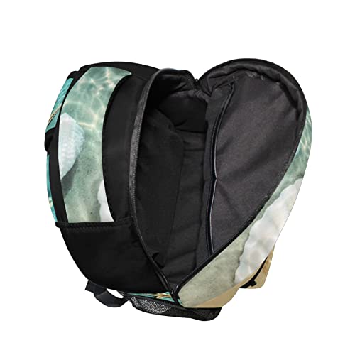 ALAZA Starfish and Seashell on the Summer Beach Junior High School Bookbag Daypack Laptop Outdoor Backpack