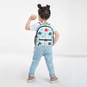 KiuLoam Colorful Cartoon Turtle Kids Backpacks For Toddler Boys And Girls Preschool Backpack With Chest Strap 12 Inch