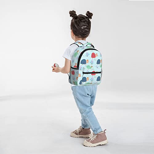 KiuLoam Colorful Cartoon Turtle Kids Backpacks For Toddler Boys And Girls Preschool Backpack With Chest Strap 12 Inch