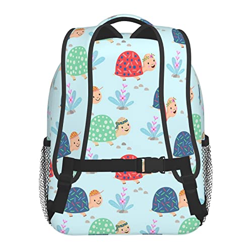 KiuLoam Colorful Cartoon Turtle Kids Backpacks For Toddler Boys And Girls Preschool Backpack With Chest Strap 12 Inch