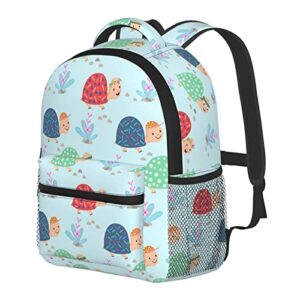 KiuLoam Colorful Cartoon Turtle Kids Backpacks For Toddler Boys And Girls Preschool Backpack With Chest Strap 12 Inch