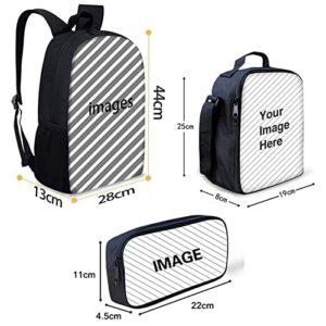 Cozeyat Primary School Backpack Sets,3 Pieces Shoulder Straps Bookbag Zipper Around, Portable Canvas Daypack with Lunch Box and Pencil Storager