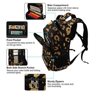 ALAZA Bronze Leopard Print Cheetah Pattern Backpack Purse for Women Men Personalized Laptop Notebook Tablet School Bag Stylish Casual Daypack, 13 14 15.6 inch