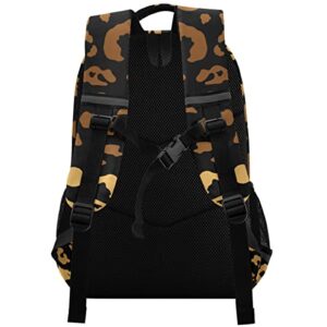 ALAZA Bronze Leopard Print Cheetah Pattern Backpack Purse for Women Men Personalized Laptop Notebook Tablet School Bag Stylish Casual Daypack, 13 14 15.6 inch