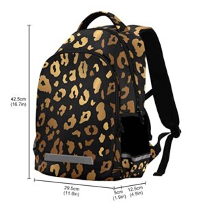 ALAZA Bronze Leopard Print Cheetah Pattern Backpack Purse for Women Men Personalized Laptop Notebook Tablet School Bag Stylish Casual Daypack, 13 14 15.6 inch