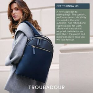 Troubadour Ember Backpack Waterproof, Durable, Lightweight - Padded 16-inch Laptop Compartment - Breathable Back Panel - Ergonomic Design - Luxurious Grab Handle - Trolley Sleeve
