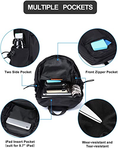 Sling Bag Crossbody Backpack Shoulder Bag for Men Women, Black Hiking Daypack Multipurpose Anti-Theft Cross Body Chest Bags, Small Lightweight One Strap Backpack for Walking Biking Travel Cycling