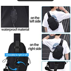 Sling Bag Crossbody Backpack Shoulder Bag for Men Women, Black Hiking Daypack Multipurpose Anti-Theft Cross Body Chest Bags, Small Lightweight One Strap Backpack for Walking Biking Travel Cycling