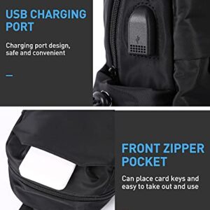 Sling Bag Crossbody Backpack Shoulder Bag for Men Women, Black Hiking Daypack Multipurpose Anti-Theft Cross Body Chest Bags, Small Lightweight One Strap Backpack for Walking Biking Travel Cycling