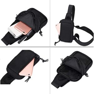 Ousawig Small Sling Bag for Men Crossbody Sling Backpack Sling Chest Bag Shoulder Bag One Strap Backpack Travel Hiking Walking (black4)