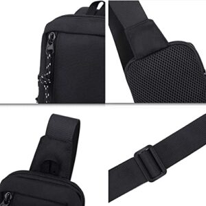 Ousawig Small Sling Bag for Men Crossbody Sling Backpack Sling Chest Bag Shoulder Bag One Strap Backpack Travel Hiking Walking (black4)