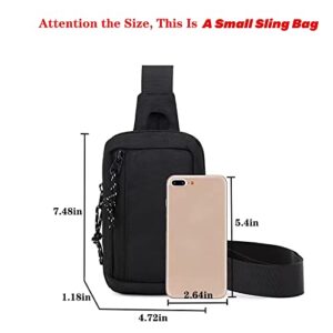 Ousawig Small Sling Bag for Men Crossbody Sling Backpack Sling Chest Bag Shoulder Bag One Strap Backpack Travel Hiking Walking (black4)