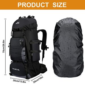 90L Camping Travel Backpack with Rain Cover Lightweight Travel Daypack for Climbing Camping Touring