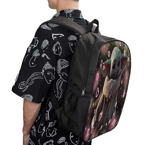 BOABIXA A Three-piece Yo-da Cartoon Backpack,with Stationery Bags,meal Bags.Star Wars Backpack Set for Girls,boys,student.