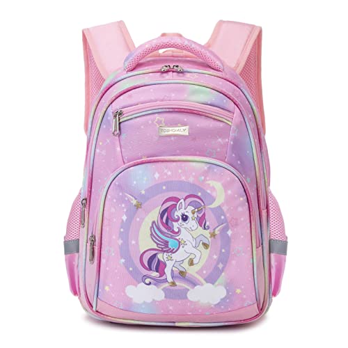 Robhomily Girls Backpack Unicorn Backpack for Elementary Kindergarten Pink Kids Backpack for Girls School Backpack Lightweight Bookbags