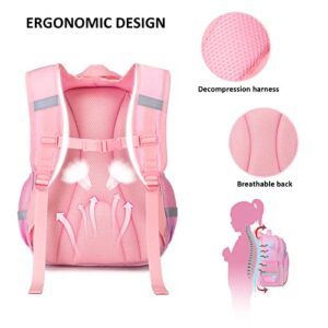 Robhomily Girls Backpack Unicorn Backpack for Elementary Kindergarten Pink Kids Backpack for Girls School Backpack Lightweight Bookbags