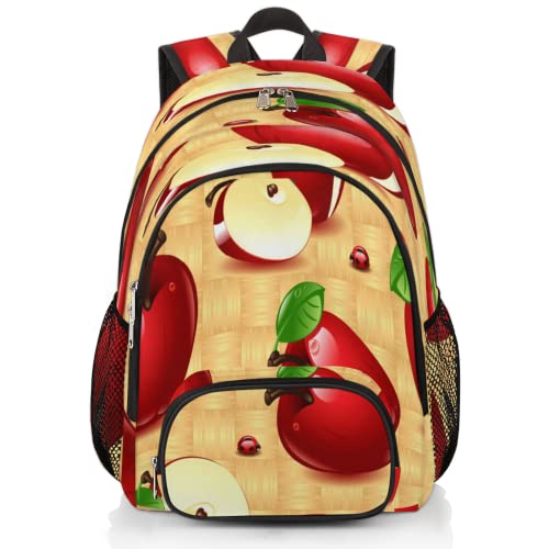 Apples Pattern Bookbag School Backpack Teens Girls Boys Schoolbag Shoulder Computer Hiking Gym Travel Casual Travel Daypack