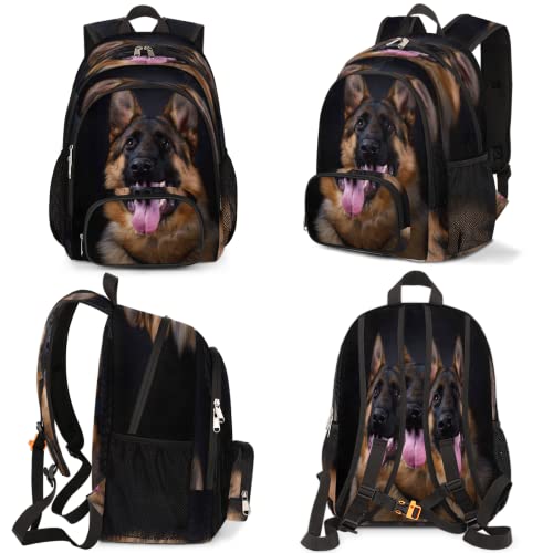 Dog German Shepherd Bookbag School Backpack Teens Girls Boys Schoolbag Shoulder Computer Hiking Gym Travel Casual Travel Daypack