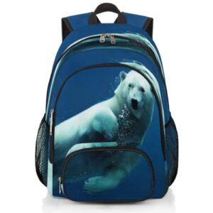 cute polar bear bookbag school backpack teens girls boys schoolbag shoulder computer hiking gym travel casual travel daypack
