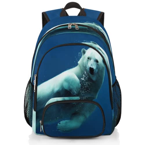 Cute Polar Bear Bookbag School Backpack Teens Girls Boys Schoolbag Shoulder Computer Hiking Gym Travel Casual Travel Daypack