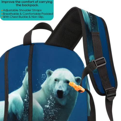 Cute Polar Bear Bookbag School Backpack Teens Girls Boys Schoolbag Shoulder Computer Hiking Gym Travel Casual Travel Daypack