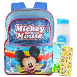 disney bundle mickey mouse backpack for kids, toddlers - school supplies with 16' bag plus stickers, water bottle, and more (mickey travel bag) toddler