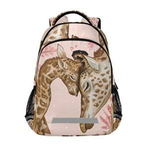 vozoza giraffes animal backpack for girls kids boys school bookbags,student laptop backpack carrying bag casual lightweight travel sports day packs