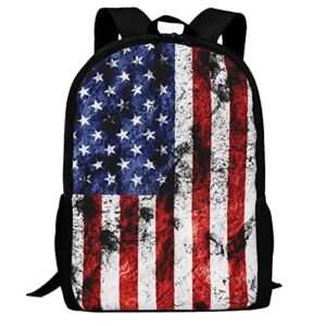 free lion kids american flag backpack for boys girls vintage usa flag bookbags elementary middle high school bag large capacity 17 inch big student backpack for school and travel