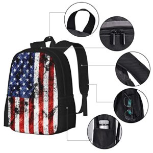 FREE LION Kids American Flag Backpack for Boys Girls Vintage Usa Flag Bookbags Elementary Middle High School Bag Large Capacity 17 inch Big Student Backpack for School and Travel