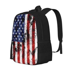 FREE LION Kids American Flag Backpack for Boys Girls Vintage Usa Flag Bookbags Elementary Middle High School Bag Large Capacity 17 inch Big Student Backpack for School and Travel