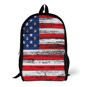 one to promise usa flag backpack watercolor vintage colorful american flag school bags bookbag casual hiking travel daypack for women men teens student back to school gifts,17 inch