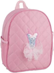 dance bag quilted pink tutu themed backpack - 12 inches