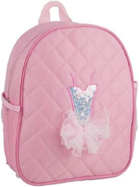 Dance Bag Quilted Pink Tutu Themed Backpack - 12 Inches