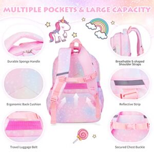 BYXEPA Girls Backpack, School Backpacks 16 * 11.5 * 7.5in for Girls, Cute Book Bag with Compartments for Girl Kid Students Elementary School, Pink