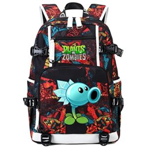 isaikoy anime plants vs. zombies backpack shoulder bag bookbag school bag daypack color d6