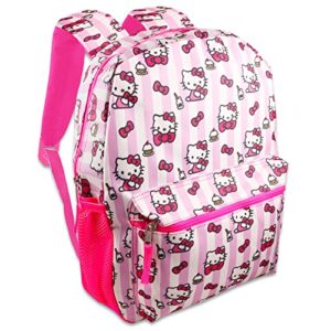 Hello Sanrio Hello Kitty Backpack for Boys Girls Kids - 6 Pc Bundle with 16 Hello Kitty School Backpack Bag, Water Bottle, Stickers, and Hello Kitty travel bag