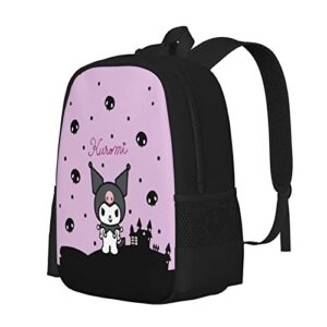 AMERMUSHAMILTON Kuro-mi Large Backpack Personalized Laptop Ipad Tablet Travel, Black, One Size