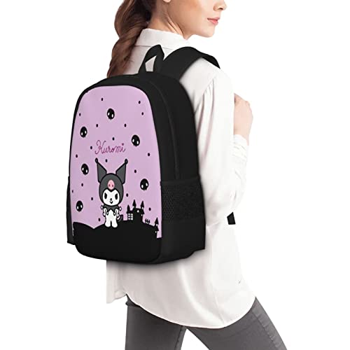 AMERMUSHAMILTON Kuro-mi Large Backpack Personalized Laptop Ipad Tablet Travel, Black, One Size