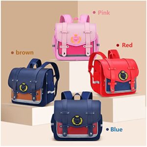 GANYGLE Cute cartoon cute huge capacity bookpack waterproof back to school backpack Horizontal board Backpack (Blue Large)