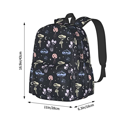 Aiojool Pastel Space Mushrooms Backpack Large Laptop Backpack Lightweight Backpack Casual Daypack